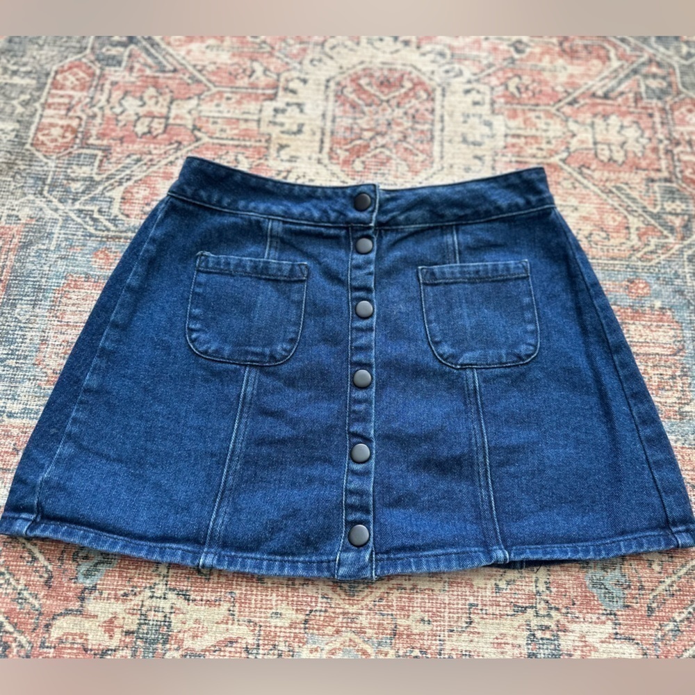 Brandy Melville Button Up Fall Jean Mini Skirt/Size 27